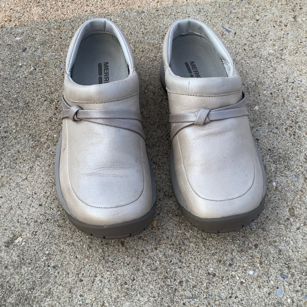Merrell Aluminum Leather Clogs Womens 7.5 Slip On Performance Shoes J61942 Gray - Picture 6 of 12